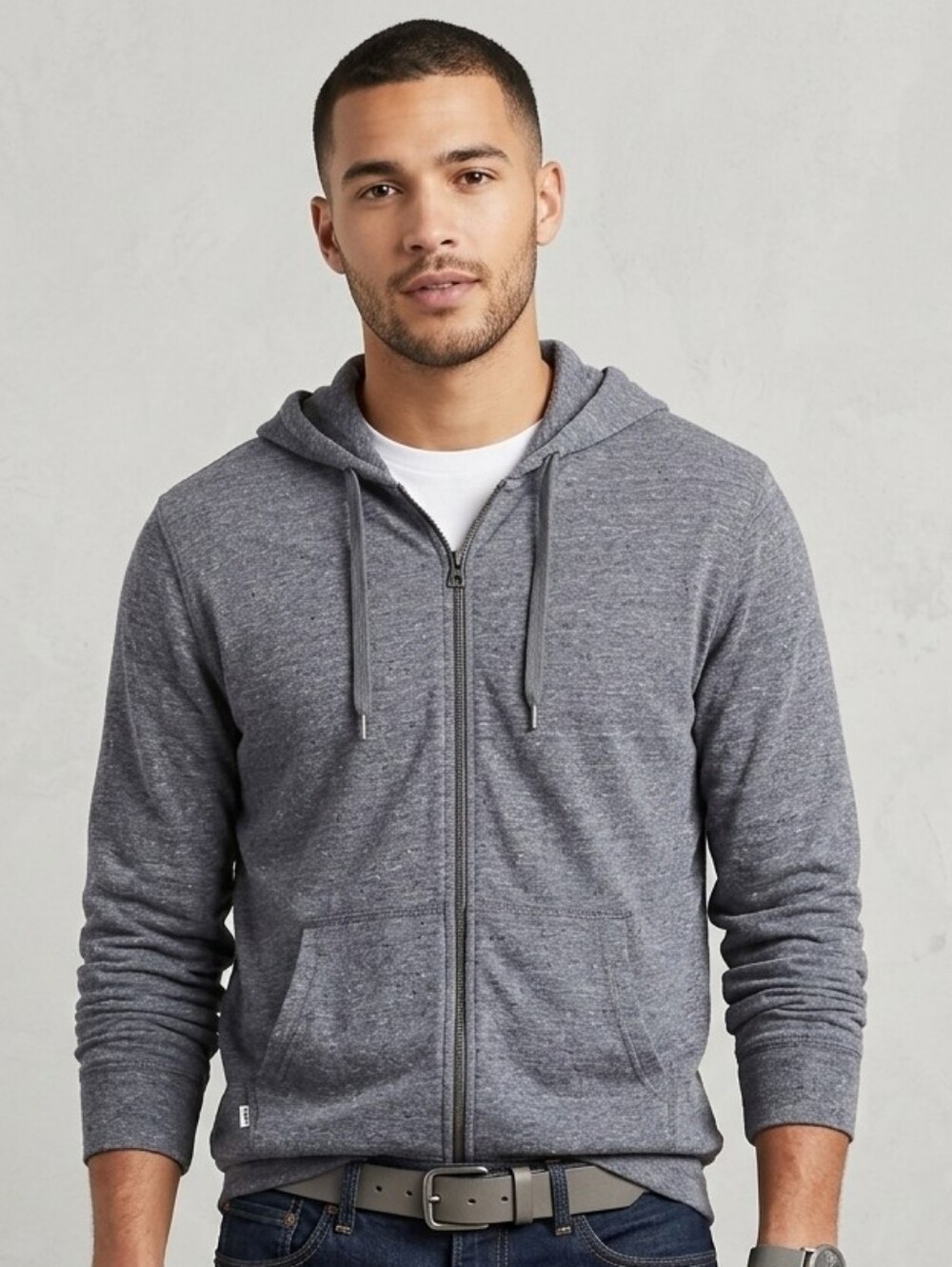Levi's - Men's Heather Charcoal Zip-Up Hoodie